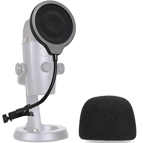 Yeti Nano Mic Pop Filter with Foam Winscreen - 4 Inch 3 Layers Wind Pop Screen Mask Shield and Foam Wind Cover For Blue Yeti Nano Mic to Improve Sound Quality by YOUSHARES - size: for Yeti Nano