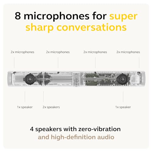 Jabra PanaCast 50 – Intelligent 180° Panoramic-4K Meeting Room Video Camera – Inclusive Video Conferencing Camera with Full Coverage, Easy to Set-Up Wide Angle Webcam with Microphones - Black