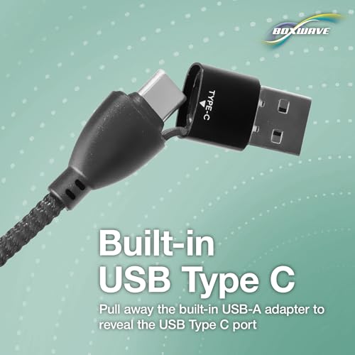 BoxWave Cable Compatible with hohem iSteady M6 - MagnetoSnap PD AllCharge Cable (100W), Magnet Charging Braided USB Type-C Micro - Jet Black