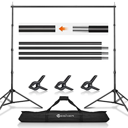 Yesker 8.5X10ft Background Stand Backdrop Support System Kit Photo Video Studio Adjustable Backdrop Stand for Photoshoot Photography Parties Wedding with Carrying Bag - size: 8.5x10ft Backdrop Stand