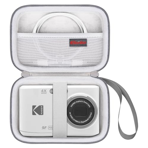 Elonbo Camera Carrying Case for KODAK PIXPRO FZ55 / FZ53 / FZ45 / FZ43 16MP Digital Camera, Vlogging Camera Storage Holder Travel Bag, Mesh Bag Fits Batteries, Cable, Memory Card, Card Reader, Grey - color: Grey