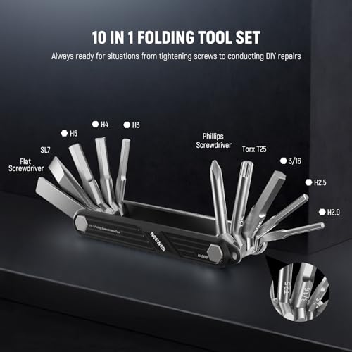NEEWER 10 in 1 Multifunctional Foldable Screwdriver Tool Set: 4 Screwdrivers, 6 Hex Keys, Pocket Tool, Compatible with SmallRig Camera Cage Rig Tripod QR Plate, UA048B Black - style: 10-in-1 Screwdrivers Tool Set(Black)