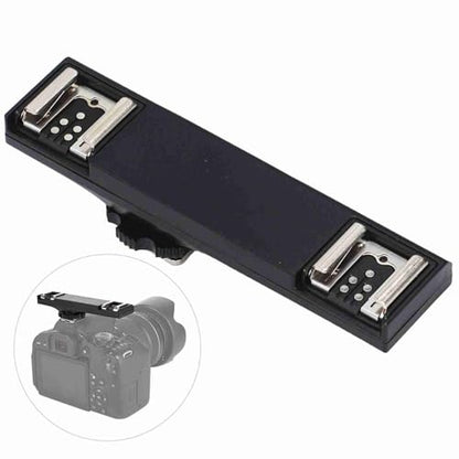 Hot Shoe Splitter Dual Flash Bracket Mount for SLR Camera, I-TTL Compatible Extension Bar for Camcorder Video Light Rig Accessories