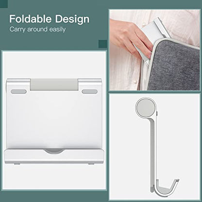 JETech Tablet Stand, Adjustable Portable Desktop Holder, Foldable Dock for iPad/iPad Pro/Air/Mini, Galaxy Tab A8/A7 Lite/A7/S8/S7, Kindle, Tab/Phones(4-11"), Sliver - color: Silver