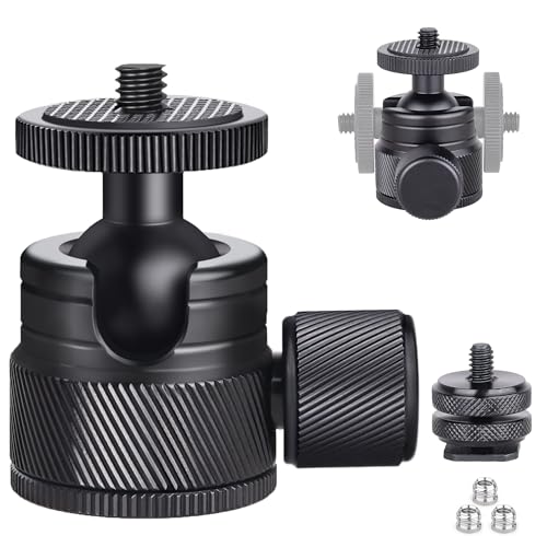 ARTCISE Mini CNC Machining Tripod Ball Head - Portable Aluminum Alloy 360 Rotating Head for Phone & Light Camera, Max Load 6.6lbs/3kg