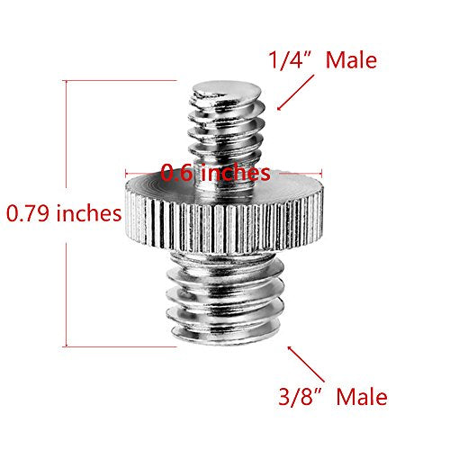 Anwenk Standard 1/4"-20 Male to 3/8"-16 Male Threaded Camera Screw Adapter Tripod Screw Converter, 1/4 to 3/8 (5 Pack)