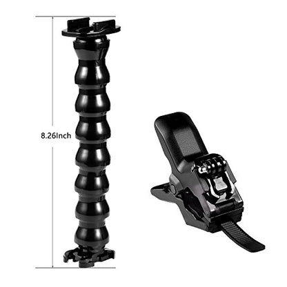 Suptig Jaws Flex Clamp Mount Gooseneck Mount for GoPro Mission Pro Gopro Hero 13 Hero 12 Hero 11 Hero 10 Hero 9 Hero 8 Hero 7 Hero 6 Hero 5 Hero 4 Session Hero 3 Akaso DJI osmo Arlo Action Camera.