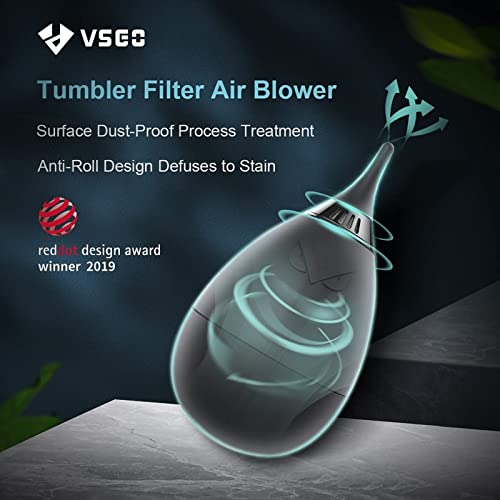 VSGO Professional Lens Cleaning Kit with Air Blower Folding Pouch Microfiber Lens Cloth Wet Wipes Lens Cleaner Metal Brush Cotton Swab Compatible for Optical Camera Lens Phone Laptop Cleaning(VS-A2E)