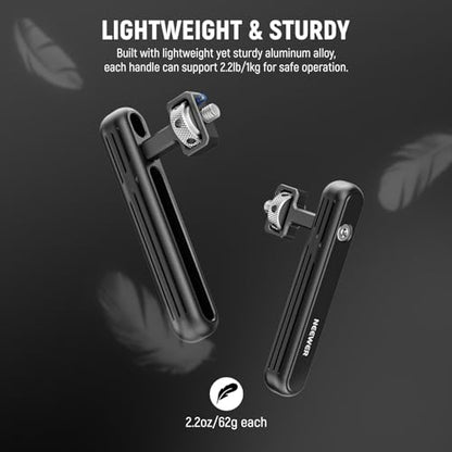Neewer 2 Pack Rotatable Side Handle/Top Handle Only for iPhone 16 15 Pro Max Samsung S24 S23 Phone Cages, 1/4" Screw & Anti Twist Pin for Phone Stabilizer Video Rig Video Recording Filming, PA027 - style: PA027（2-Pack）w/Anti Twist Pin