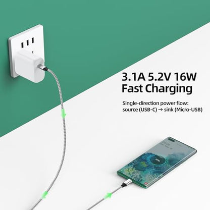Micro USB Cable 20 Ft Extra Long Charging Cord for PS4 Controllers Xbox Old Kindle Android Phones Camera - size: 20 Feet