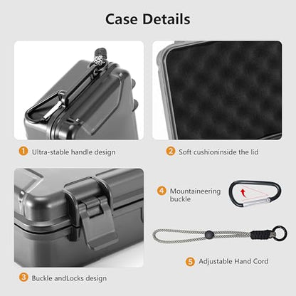 Hard Case for Gopro Hero 13/12/11/10/9 Media Mod/Volta/Light Mod,Wasterproof Organizer Travel Storage Case for Go pro Hero for dji osmo action 6 5 with 2 Batteries Accessories