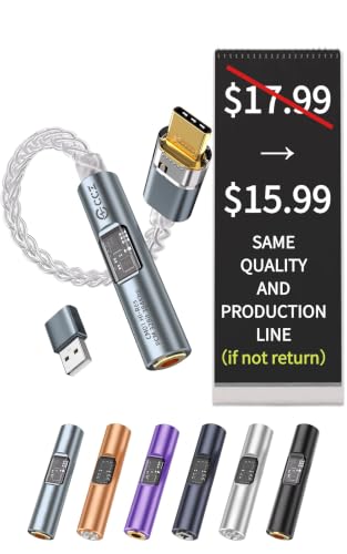 2026 Latest USB C DAC Audio Adapter with Headphone Amplifier, USB C to 3.5mm Audio Adapter for Wired Headphones, Hi-Res Type C DAC Compatible with iPhone 15, Android, Laptop & Tablet - color: silver, size: 001