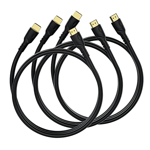 8K4K HDMI Cable 6ft 3pcs(HDMI 2.1,8k@60hz,48gbps&4k@120hz,18gbps)Ultra High Speed Gold Plated Connectors,Ethernet Audio Return, Full HD 1080p,3D Compatible with HDTV,Xbox,Blu-Ray,PS3/4/5/9,ect - size: 6.6FT 3pcs