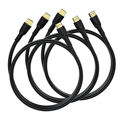 8K4K HDMI Cable 6ft 3pcs(HDMI 2.1,8k@60hz,48gbps&4k@120hz,18gbps)Ultra High Speed Gold Plated Connectors,Ethernet Audio Return, Full HD 1080p,3D Compatible with HDTV,Xbox,Blu-Ray,PS3/4/5/9,ect - size: 6.6FT 3pcs