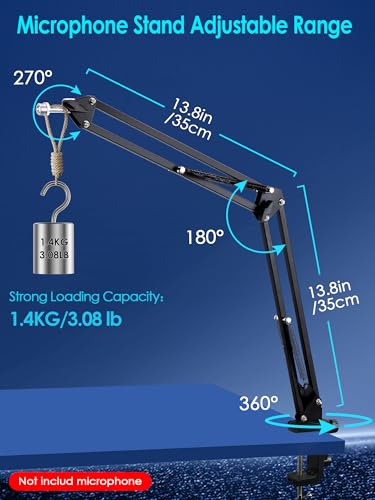 SoloCast 2 Boom Arm - Upgraded SoloCast 2 Mic Arm With SoloCast 2 Pop fifter Compatible with HyperX SoloCast 2 Microphone by YOUSHARES - color: Boom arm for SoloCast 2