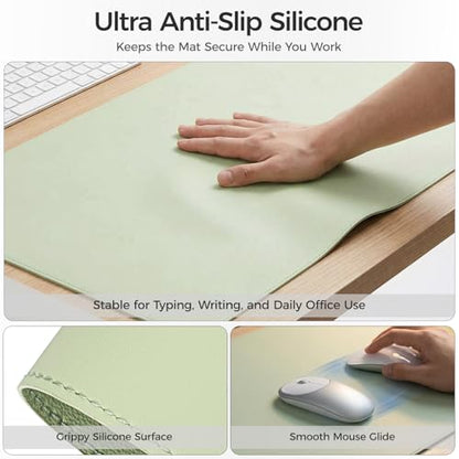 Silicone Desk Mat for Minimal, Creative, Vanity Desk – Reduces Glare, Comfortable Viewing – Writable, Non-Slip, Waterproof, Roll-Up – Food-Grade Platinum-Cured Silicone, Gift Tube（Sage Green） - color: Sage Green