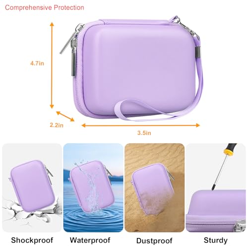 Elonbo Camera Carrying Case for KODAK PIXPRO FZ55 / FZ53 / FZ45 / FZ43 16MP Digital Camera, Vlogging Camera Storage Holder Travel Bag, Mesh Bag Fits Batteries, Cable, Memory Card, Card Reader,Purple - color: Purple