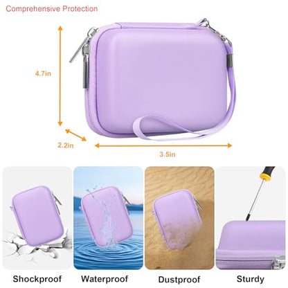 Elonbo Camera Carrying Case for KODAK PIXPRO FZ55 / FZ53 / FZ45 / FZ43 16MP Digital Camera, Vlogging Camera Storage Holder Travel Bag, Mesh Bag Fits Batteries, Cable, Memory Card, Card Reader,Purple - color: Purple