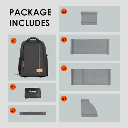TARION Camera Backpack for Photographers - Compact Camera Bag with 15 Inch Laptop Compartment - Side Access Quick Draw - Anti-theft Hidden Pocket Tripod Holder Rain Cover - TB04 Black - color: Black