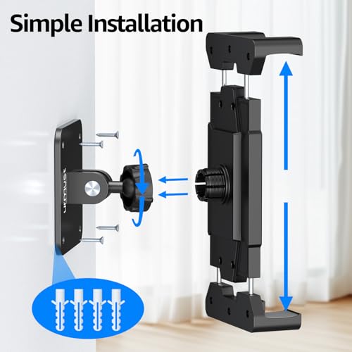 Urmust Tablet Wall Mount Ipad Holder, 4.7-15.6" | 360° Adjustable, iPad, Galaxy Tab, Sturdy Aluminum, For Home, Office & Public Spaces - size: No Arm Pro-Up to 15.6"