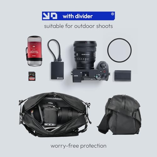 ULANZI Camera Sling Bag, Water-Resistant Camera Case with Tripod Holder, DSLR/SLR/Mirrorless Camera Bags Crossbody for photographers - Black 9L Capacity - size: Black 9L