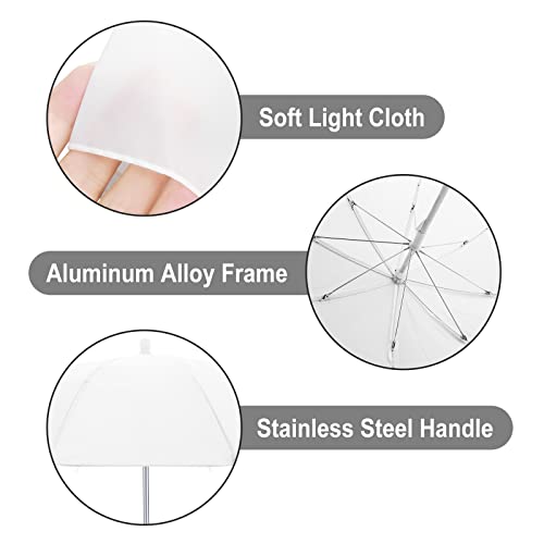 Cosmos 2 Pack Mini Photography Light Reflector Umbrella 20 Inch/ 50cm Diameter White Translucent Soft Umbrella Photography Photo Video Studio Mini Lighting Diffuser for Shooting (Bracket NOT Included)