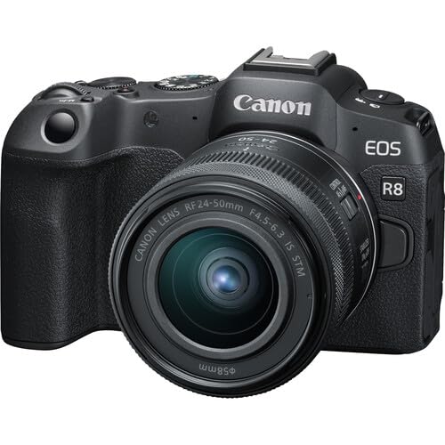 Canon EOS R8 Mirrorless Camera with 24-50mm & 55-210mm Lens Bundle with Commander Gear Bag + Microphone + 2X 64GB Extreme Memory Cards + Accessory Kit