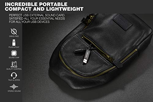 DUKABEL USB Headphone Adapter, External Sound Card with TRRS 4 Pole Jack, Mic-Supported USB to 3.5mm Audio Apdater for PC PS4 PS5 and More [9.8 inch] - size: 9.8 inch / 25 cm