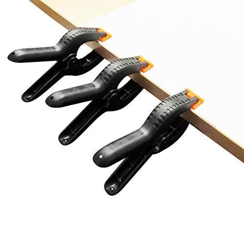 ONDY 4-Pack 6 Inch Spring Clamps, Heavy Duty Plastic Clamps Nylon Clips for Background, Photo Studio and Any More - size: 6 inch