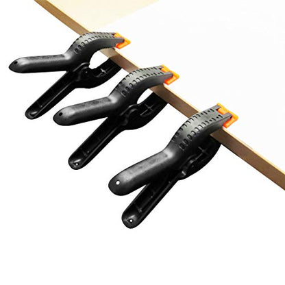 ONDY 4-Pack 6 Inch Spring Clamps, Heavy Duty Plastic Clamps Nylon Clips for Background, Photo Studio and Any More - size: 6 inch