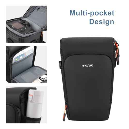 MOSISO Camera Bag, Top Access Crossbody Shoulder Bag for DSLR SLR Cameras with Lens Kit, Padded Camera Case with Rain Cover & Adjustable Should Strap, Photography Bags for Canon/Nikon/Sony, Black