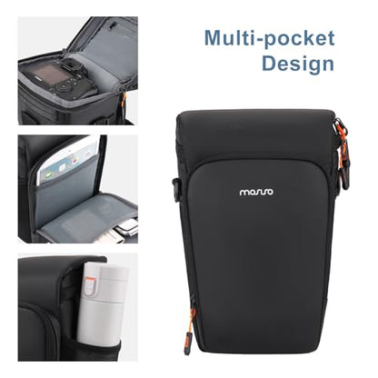 MOSISO Camera Bag, Top Access Crossbody Shoulder Bag for DSLR SLR Cameras with Lens Kit, Padded Camera Case with Rain Cover & Adjustable Should Strap, Photography Bags for Canon/Nikon/Sony, Black
