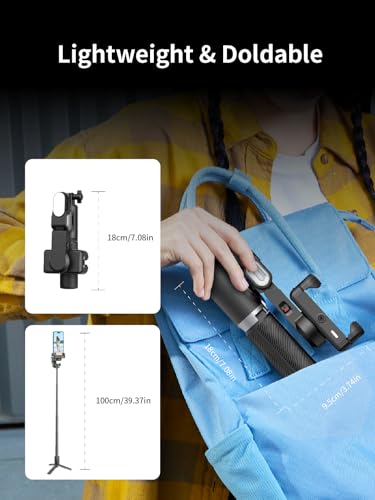 AOCHUAN Gimbal Stabilizer for Smartphone, 4 in 1 Phone Gimbal w/360° Rotation for iPhone/Andriod Sefie Stick Tripod w/Auto Face Tracking and Wireless Remote for TIK Tok YouTube Vlogging-M1 Pro Black - color: Black