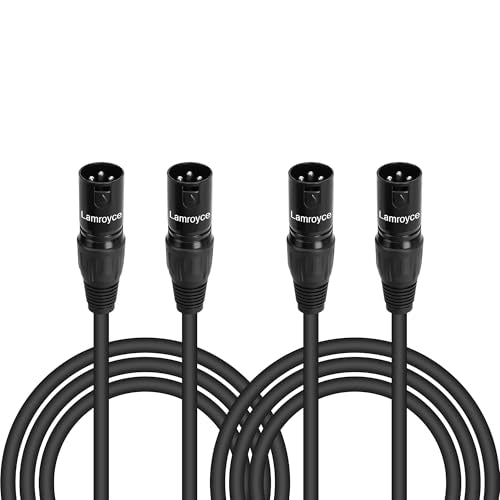 2-Pack Short XLR Mic Audio Extension Cables 1.5 Feet, 3-Pin XLR Male to Male Microphone Connector Extender Cord, OFC, Hi-Fi Sound for Speaker, Recording Studio, Mic Mixer, Audio Interface, Amplifier - color: XLR Male to Male, size: 1.5 Feet