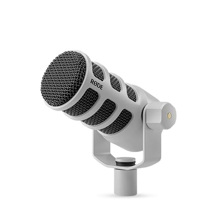 RØDE PodMic Cardioid Dynamic Broadcast Microphone - White - color: PodMic White