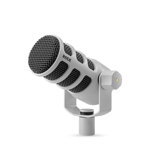 RØDE PodMic Cardioid Dynamic Broadcast Microphone - White - color: PodMic White