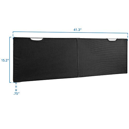 Mount-It! Under Desk Privacy Panel for Sit Stand Workstations [41 Inches Wide], with Cable Management and Organizer Pockets, Modesty Desk Skirt for Home and Office (Black) - size: 41 Inches