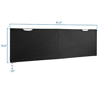 Mount-It! Under Desk Privacy Panel for Sit Stand Workstations [41 Inches Wide], with Cable Management and Organizer Pockets, Modesty Desk Skirt for Home and Office (Black) - size: 41 Inches