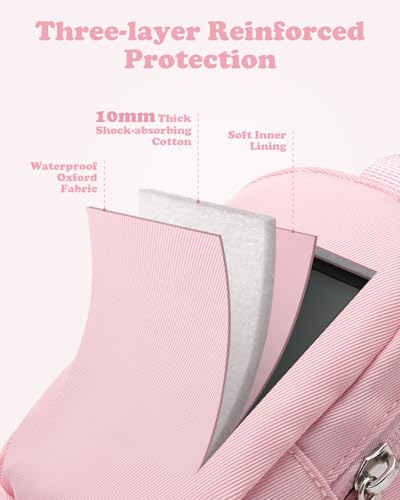 SQERO Soft Camera Case for Digital Camera KODAK PIXPRO FZ55/ FZ45/CAMKORY DC403 FHD 1080P,Travel Camera Pouch, Carry Case Bag Cute Small - color: Pink