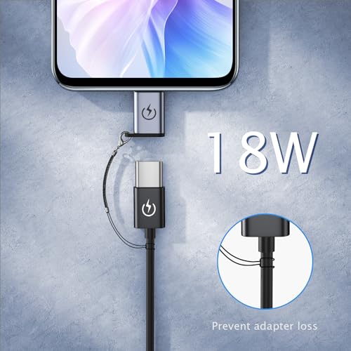 USB C to Micro USB Adapter, Supports 18W Fast Charging, Used for USB C Female to Micro Male Adapter (2 Sets), Cannot be Used for Earphone Audio Playback - color: grey-2