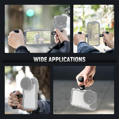 NEEWER PA045E Side Handle with Bluetooth Remote Shutter, Quick Release Clamp, Anti Off Cold Shoe for NEEWER 2nd Gen Phone Cage for 15 Pro/15 Pro Max/S24 Ultra, Silver Lock - style: PA045E
