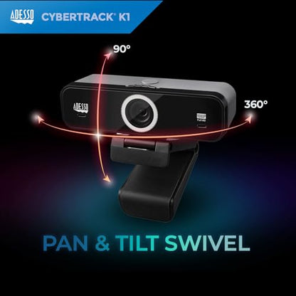 1080P Webcam with Microphone Full HD USB Web Camera with Adjustable View Angle, Noise Cancellation, Plug & Play Compatibility, Perfect for Zoom, Skype, Teams, Conferencing, and Content Creation