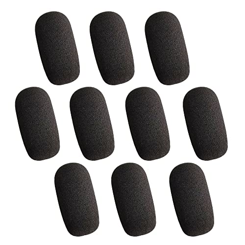 AKSONMN 10-Pack Foam Mic Covers for Wireless Laval.Operations Microphones - 1.4" Ball-Type Windscreen for Clear Audio, Fits Podcasting, Vlogging, Interviews