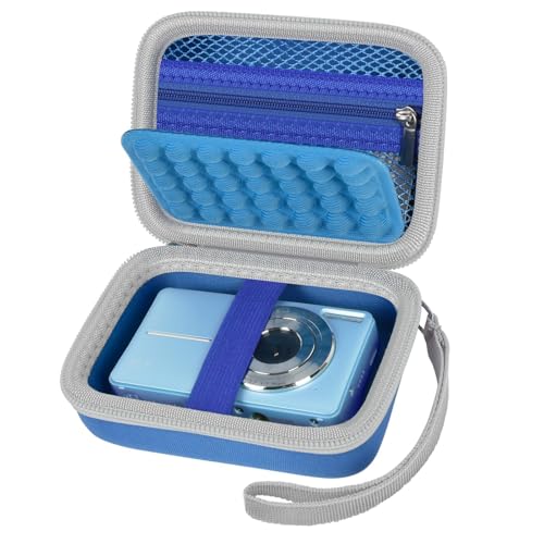 Digital Camera Case for CAMKORY/for Kodak Pixpro FZ45 FZ55/for VAHOIALD/for Sony DSCW800 830/ for Canon PowerShot 180 190. Vlogging Cameras Storage Holder for Travel (Box Only)-Blue - color: Blue