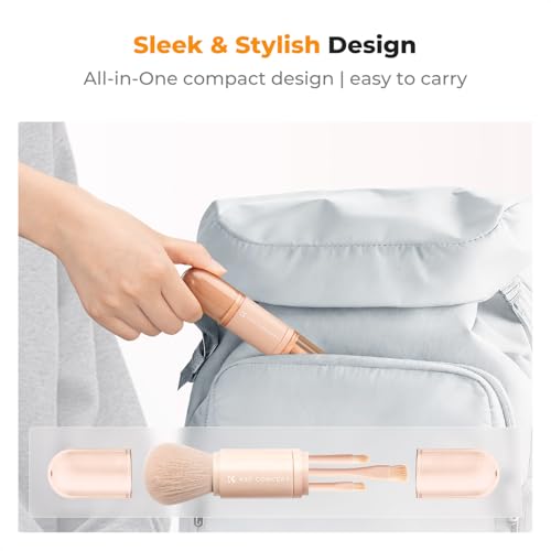 K&F Concept Pink 6-in-1 Lens & PC Keyboard Cleaning Brush Kit | Soft Bristles, Easy to Clean. Includes 4 Brush Sizes for Precise, Scratch-Safe Cleaning of Various Devices. - color: Pink