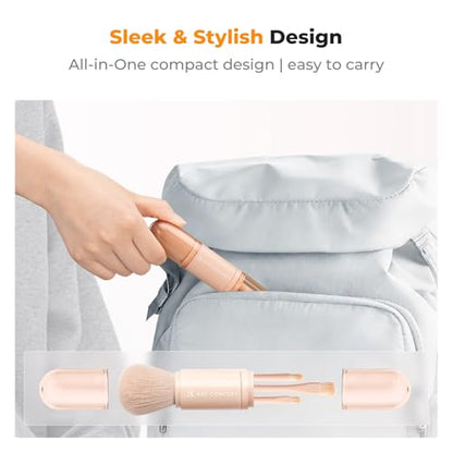 K&F Concept Pink 6-in-1 Lens & PC Keyboard Cleaning Brush Kit | Soft Bristles, Easy to Clean. Includes 4 Brush Sizes for Precise, Scratch-Safe Cleaning of Various Devices. - color: Pink