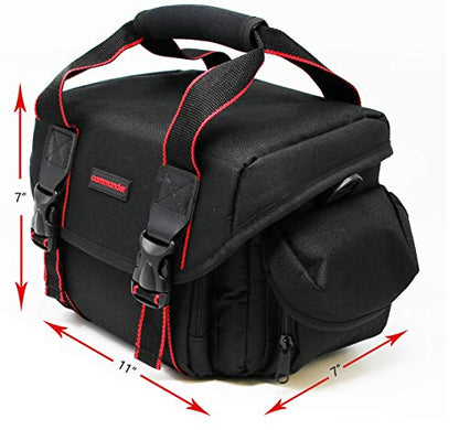 Commander Optics Medium/Large Camera Carrying Case for Nikon, Sony, Pentax, Olympus Panasonic, Samsung, and Canon Rebel DSLR 11 x 7 x 7 Inches Black Bag