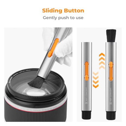 K&F Concept Multifunctional Lens Pen with Aluminum Alloy Pen Body, Carbon Head Camera Lens Brush for Canon, Nikon, Pentax, Sony Digital Camera Cleaning,AR VR Glasses Cleaning