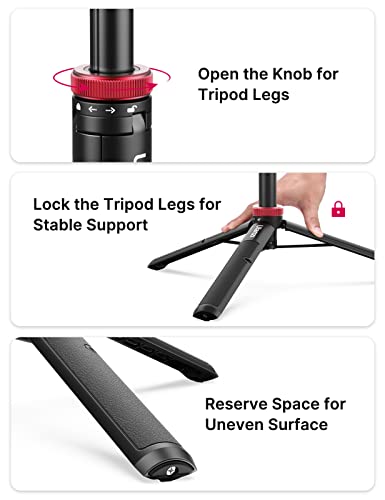 57in Extendable Selfie Tripod for Action Cameras - ULANZI Go Quick II Long Action Camera Stick Tripod Quick Release Adapter Vlog Handle Grip for GoPro Hero Series