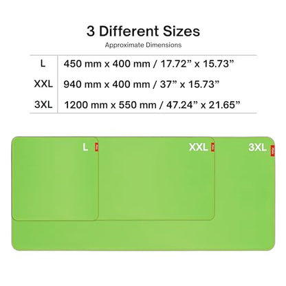 Pixio 3XLarge Green Screen Mouse Mat Chroma Key Durable Smooth Water-Resistant Polyester Surface Rubber Base Mouse Pad - for Gaming, Streaming, Filming, Content Creation with a Clear Background - size: 47.2L x 21.7W inches